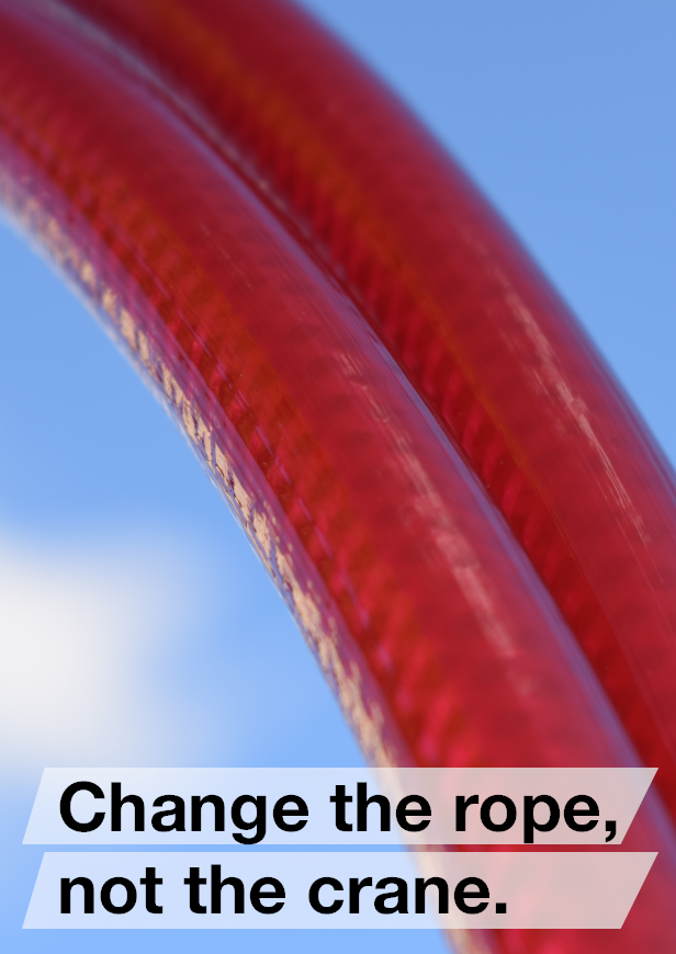 chaRope®: The only crane fiber rope that can replace a steel rope 1:1.